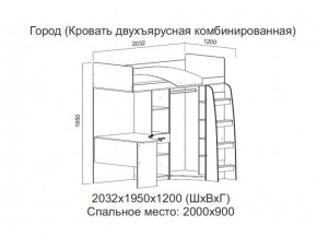 Кровать двухъярусная комбинированная в Верхнеуральске - verhneuralsk.magazin-mebel74.ru | фото