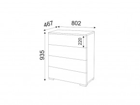 М05 (ручка брусок) Комод (4 ящика) в Верхнеуральске - verhneuralsk.magazin-mebel74.ru | фото