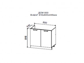 Шкаф нижний ДСМ800 под мойку в Верхнеуральске - verhneuralsk.magazin-mebel74.ru | фото